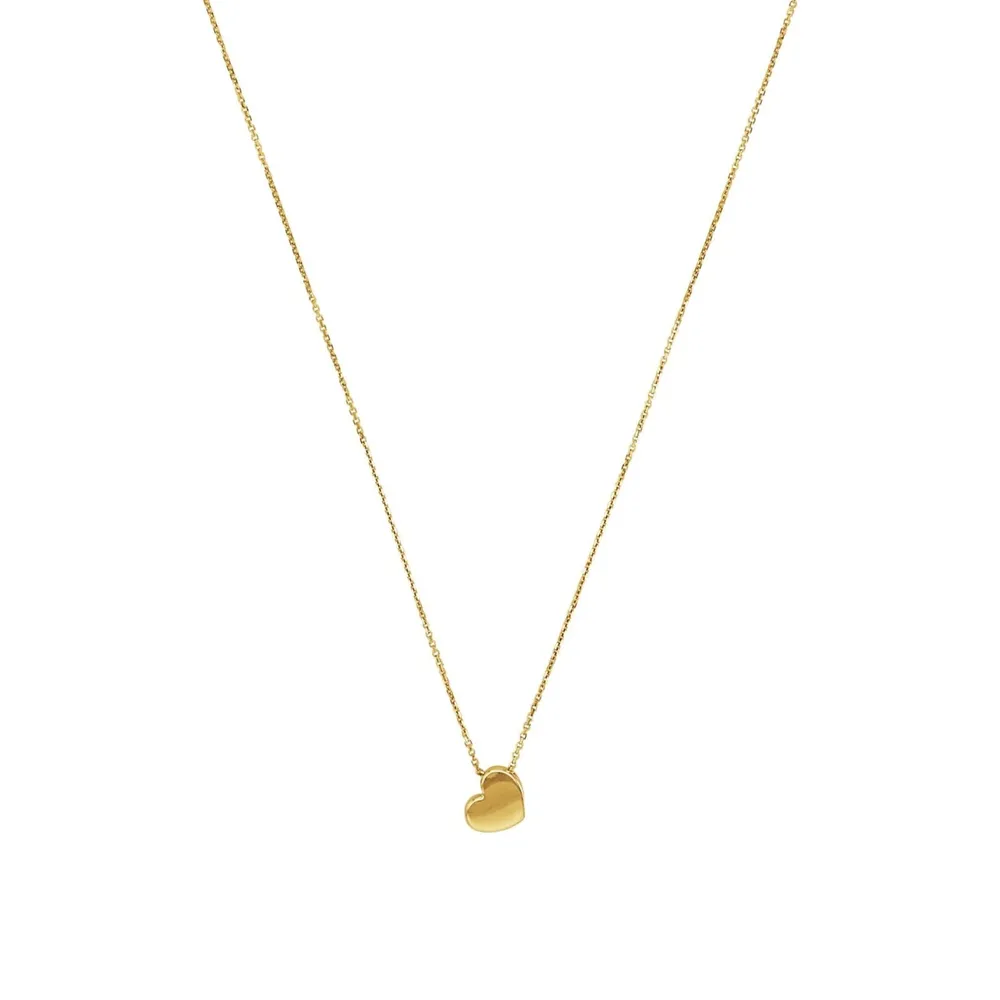 AMOR 9ct Yellow Gold Heart Pendant Necklace