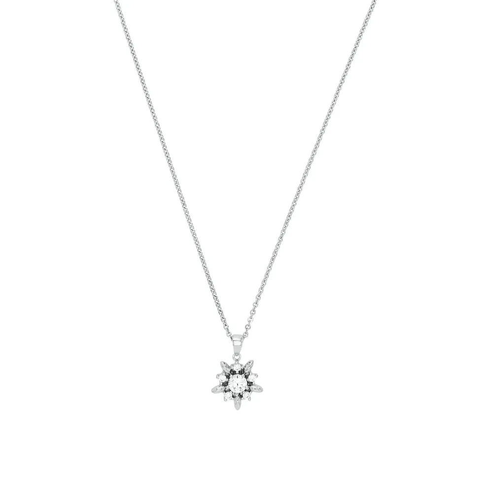 AMOR Silver Cubic Zirconia Star Pendant Necklace
