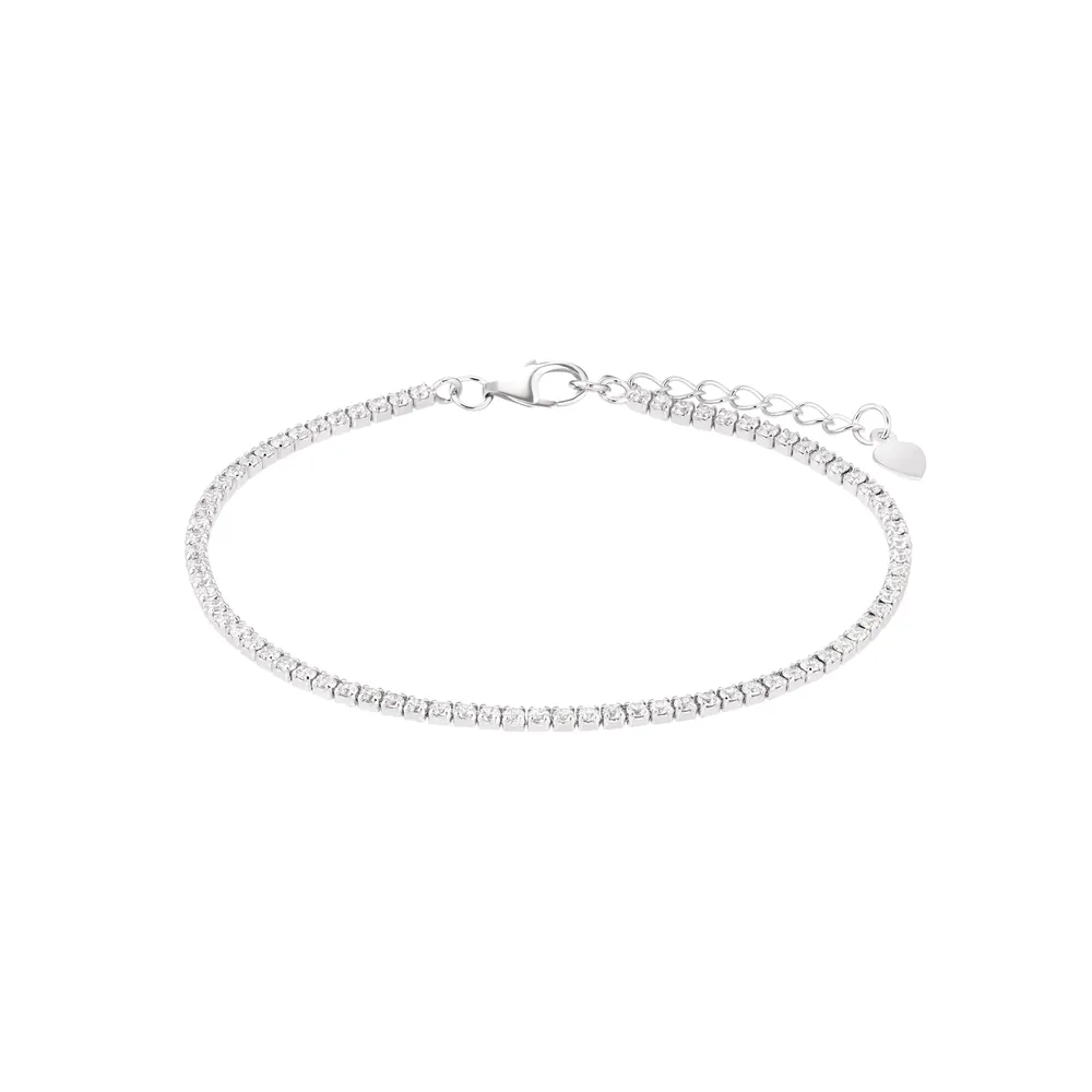 AMOR Silver Cubic Zirconia Tennis Bracelet