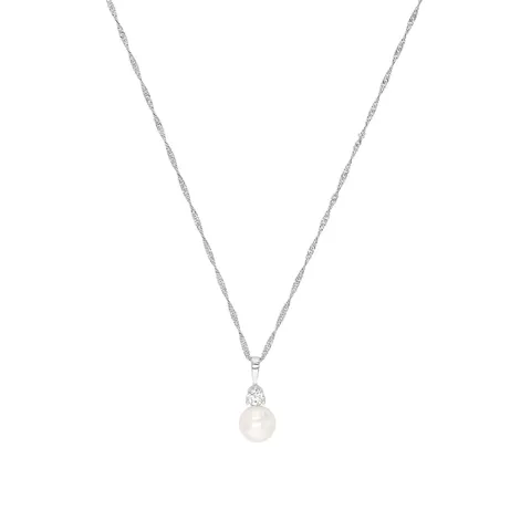 AMOR Silver Cultured Pearl Pendant Necklace