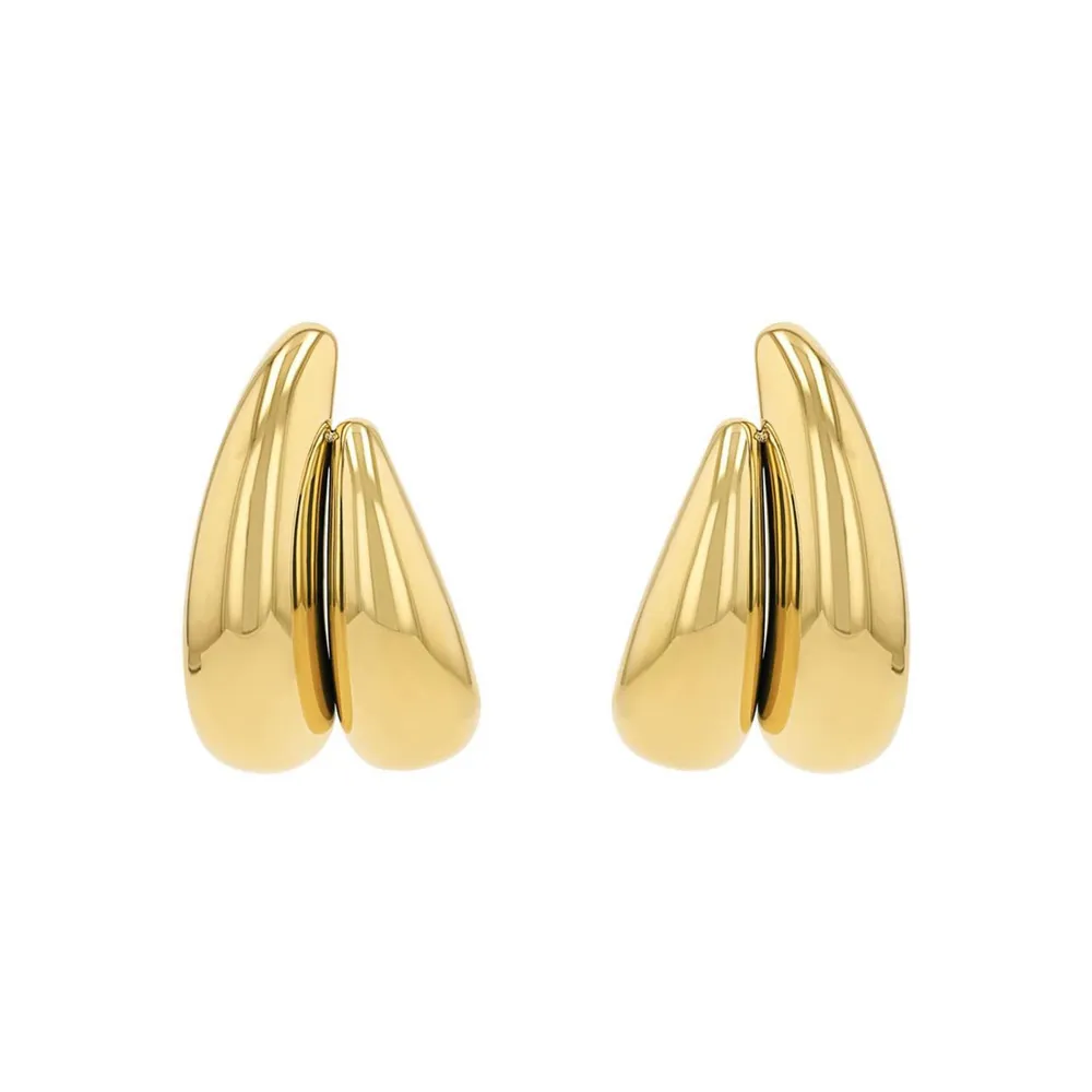 AMOR Yellow Gold Coloured Hoop Earrings