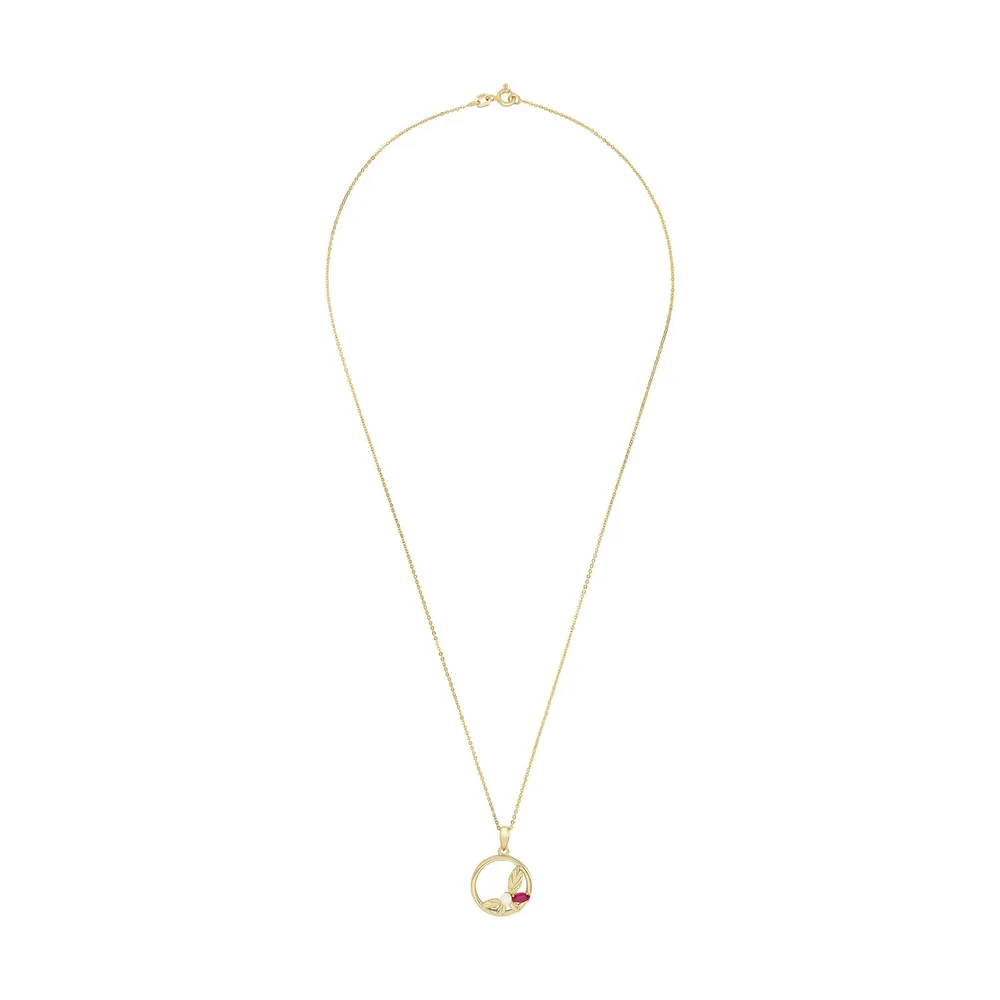 AMOR Yellow Gold Coloured Pearl & Cubic Zirconia Pendant Necklace