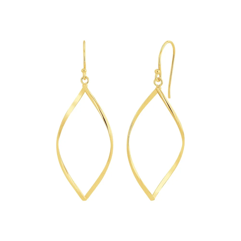 AMOR Yellow Gold Coloured Sterling Silver Drop Earrings
