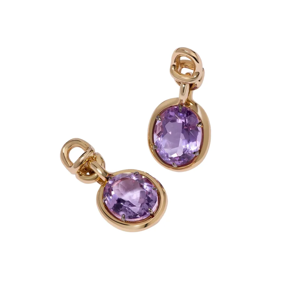 Annoushka Earring Drops In 14ct Yellow Gold With Amethyst
