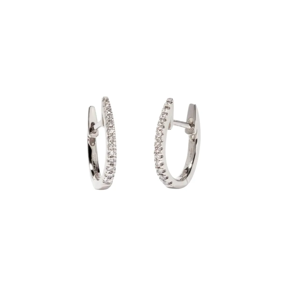 Annoushka Eclipse Fine Hoop Earrings In 18ct White Gold With Diamonds