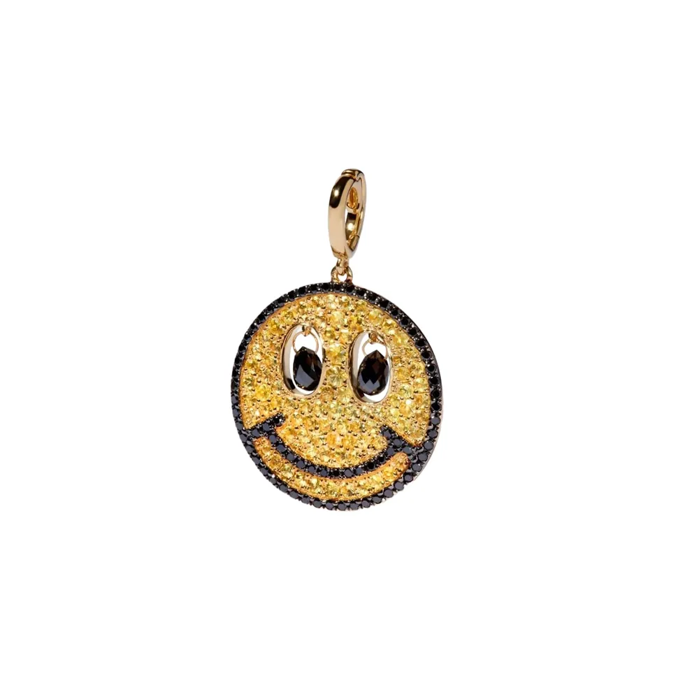 Annoushka Happy Charm Pendant In 18ct Yellow Gold With Sapphire, Diamond And Briolette Spinel
