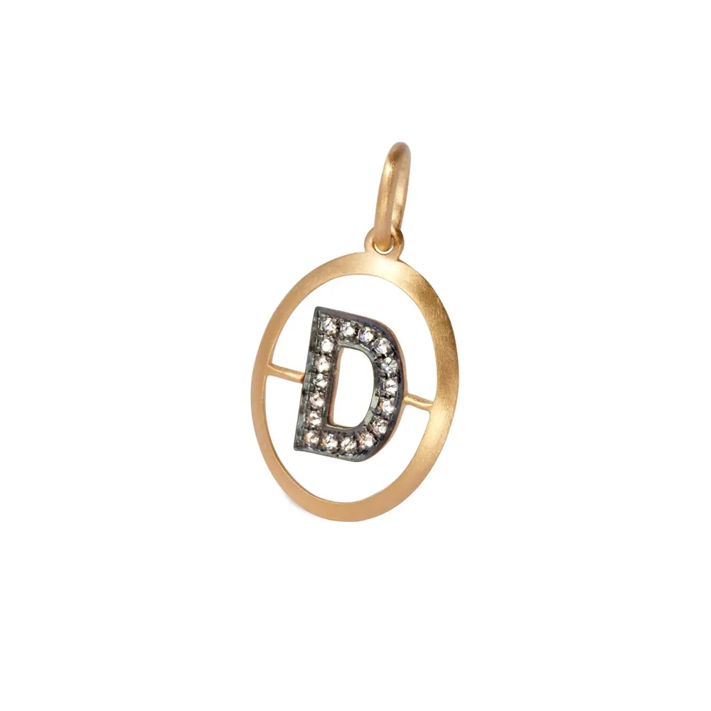 Annoushka Initials D Pendant In 18ct Yellow Gold With Diamonds
