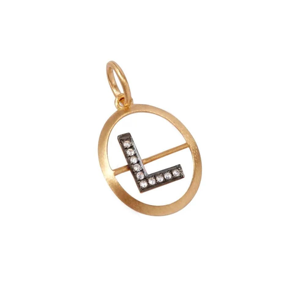Annoushka Initials L Pendant In 18ct Yellow Gold With Diamonds