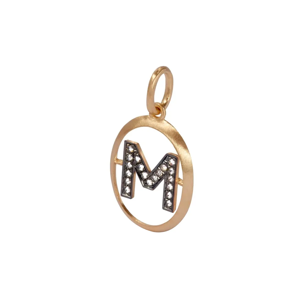 Annoushka Initials M Pendant In 18ct Yellow Gold With Diamonds