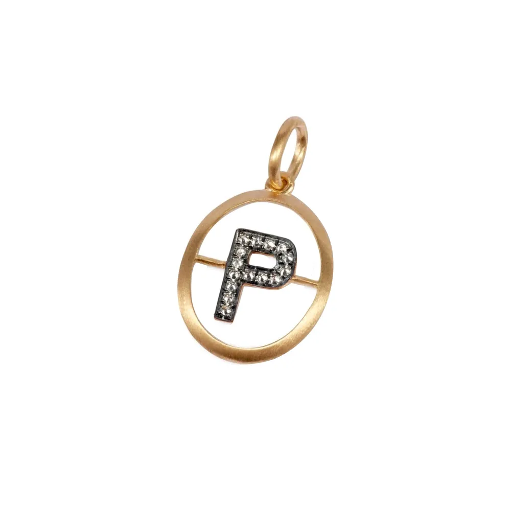 Annoushka Initials P Pendant In 18ct Yellow Gold With Diamonds