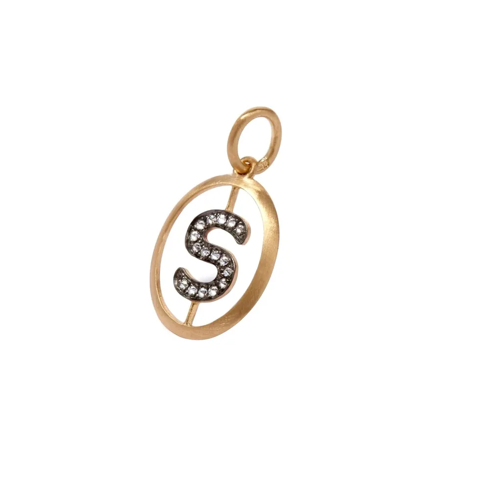 Annoushka Initials S Pendant In 18ct Yellow Gold With Diamonds