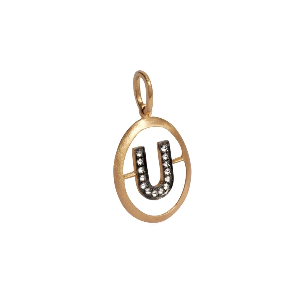 Annoushka Initials U Pendant In 18ct Yellow Gold With Diamonds