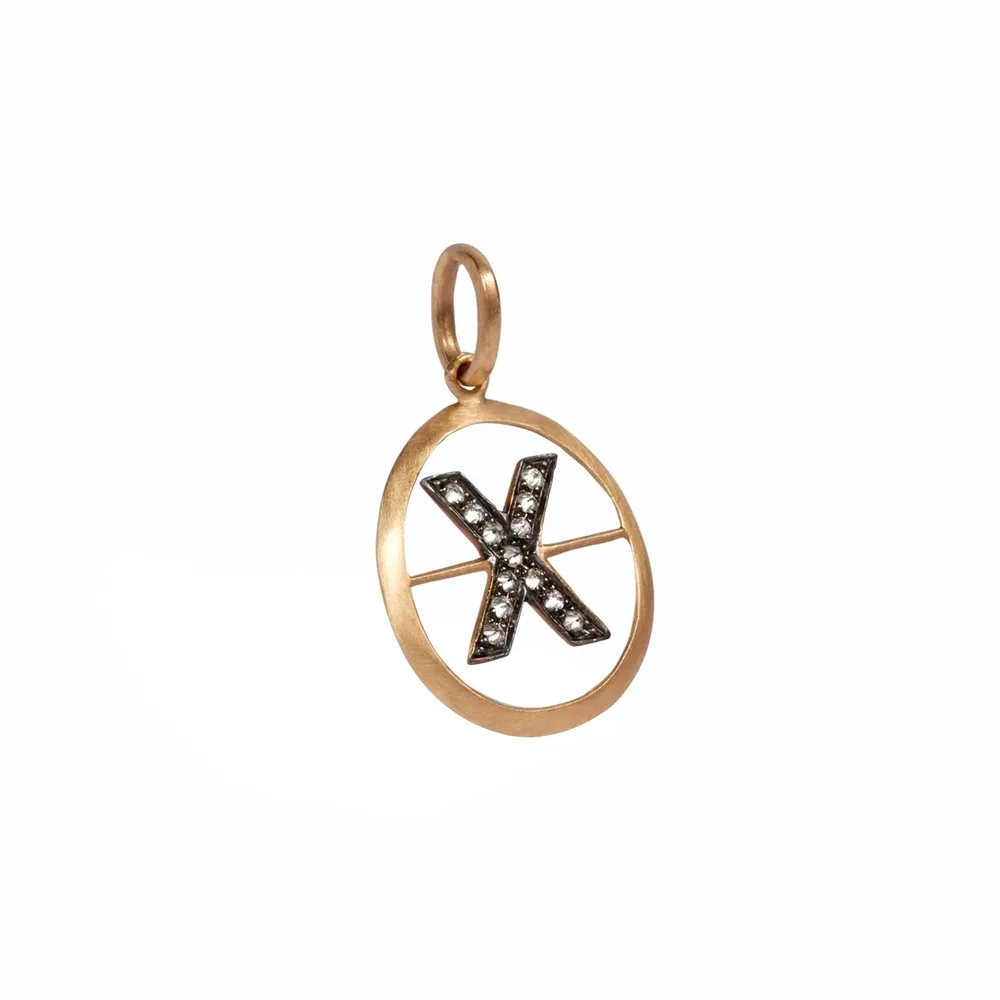 Annoushka Initials X Pendant In 18ct Yellow Gold With Diamonds