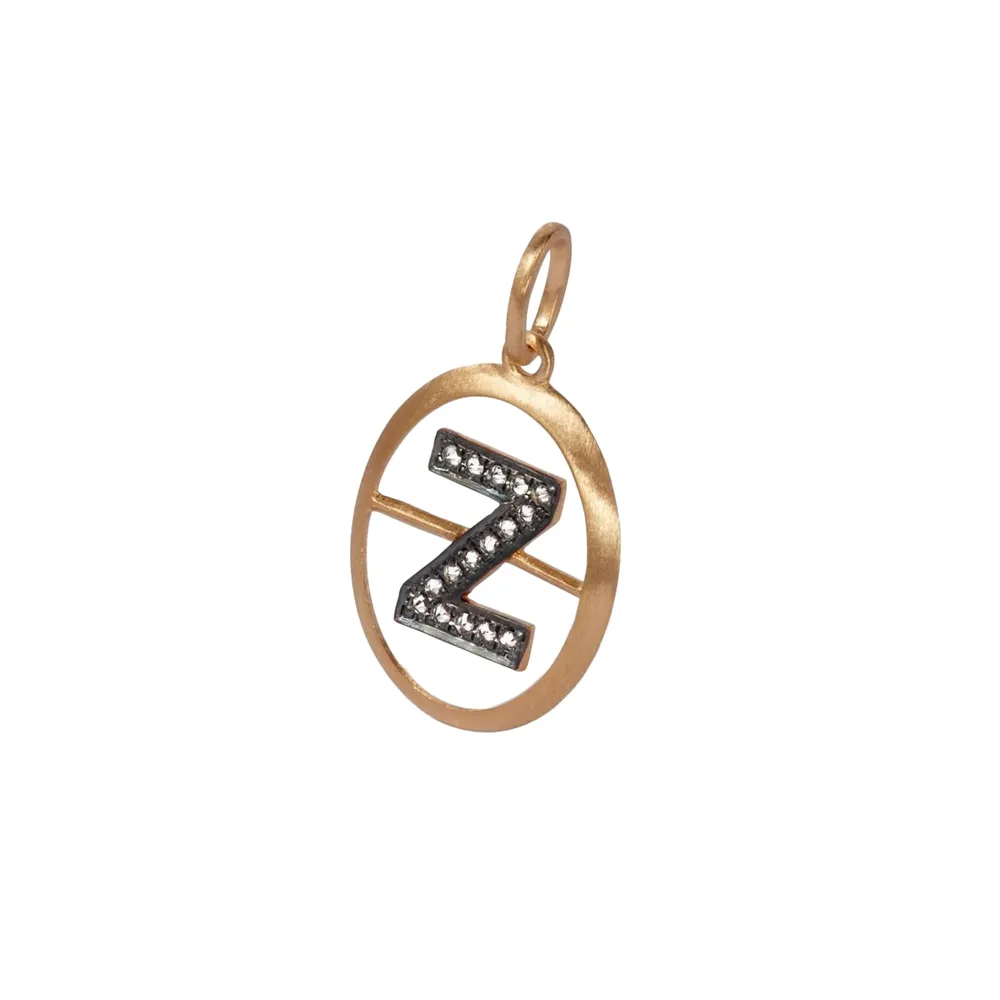 Annoushka Initials Z Pendant In 18ct Yellow Gold With Diamonds