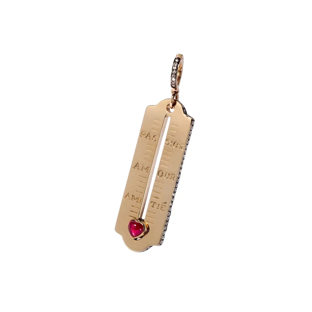 Annoushka LoveOmeter Charm Pendant In 18ct Yellow Gold With Ruby And Diamonds