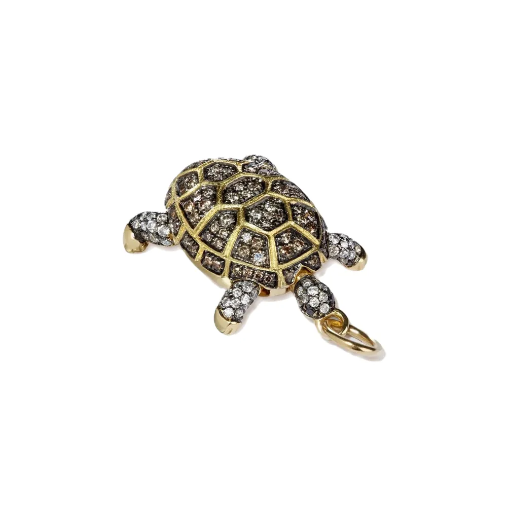 Annoushka Mythology Baby Turtle Pendant In 18ct Yellow Gold With Diamonds