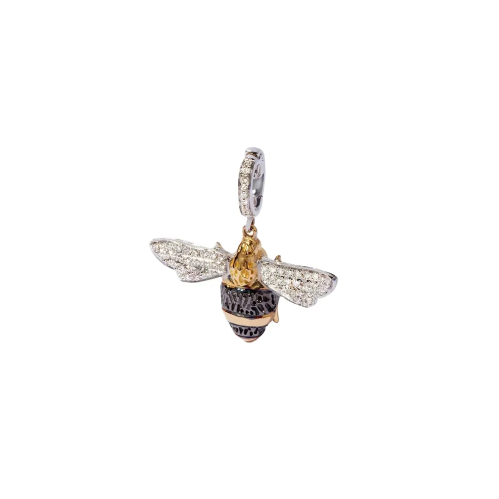 Annoushka Mythology Bee Charm Pendant In 18ct Yellow & White Gold With Diamonds