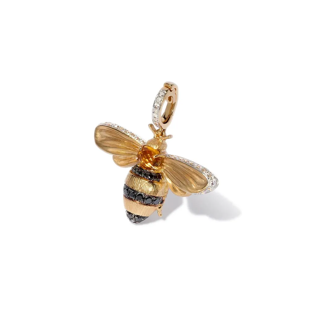 Annoushka Mythology Bee Charm Pendant In 18ct Yellow Gold With Diamonds & Citrine