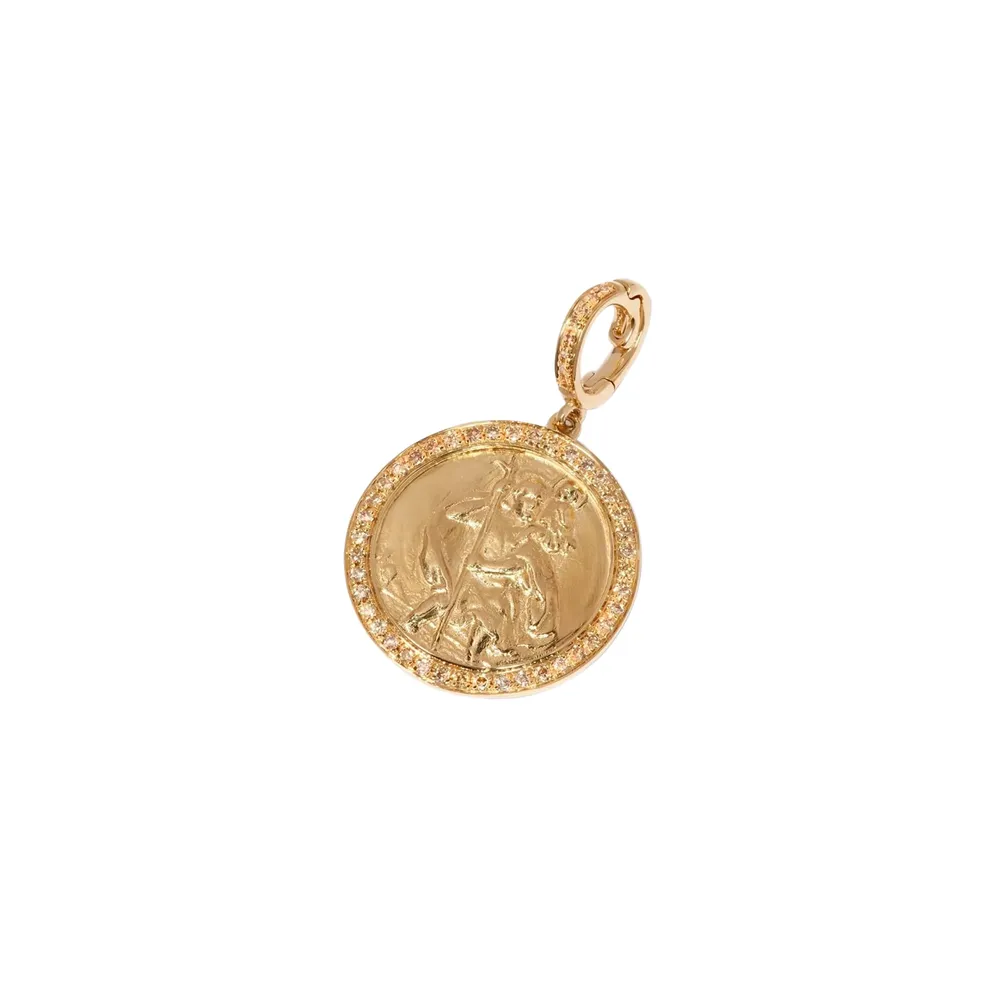 Annoushka Mythology St Christopher Charm Pendant In 18ct Yellow Gold With Diamonds