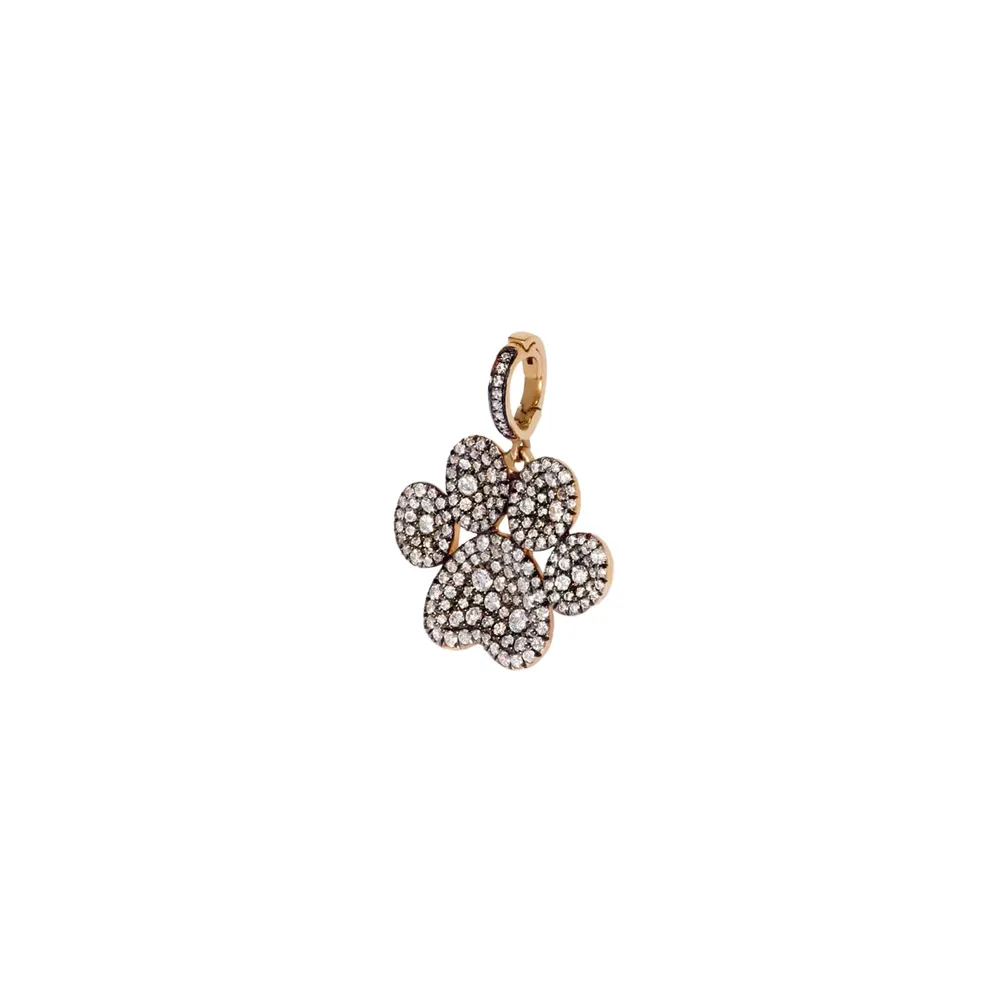 Annoushka Paw Print Charm Pendant In 18ct Yellow Gold With Diamonds