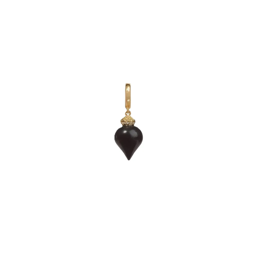 Annoushka Touch Wood Charm Pendant In 18ct Yellow Gold With Ebony And Diamonds