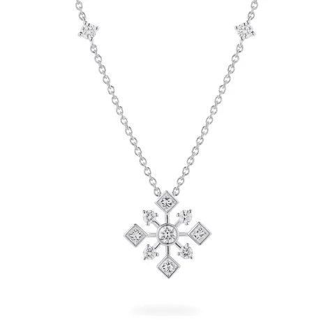 Bijoux Birks 18ct White Gold 0.58ct Diamond Snowflake Pendant