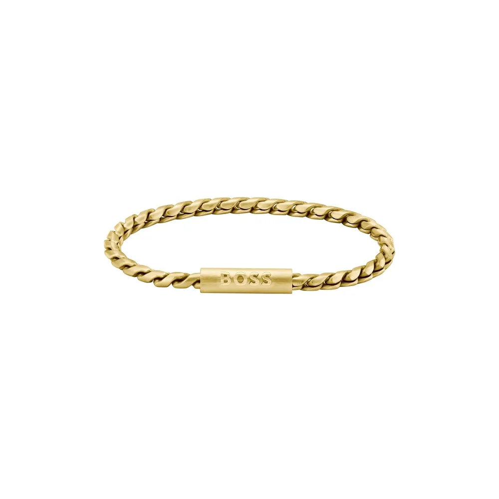 Boss Gents BOSS Doran Yellow Gold Coloured Chain Link Bracelet