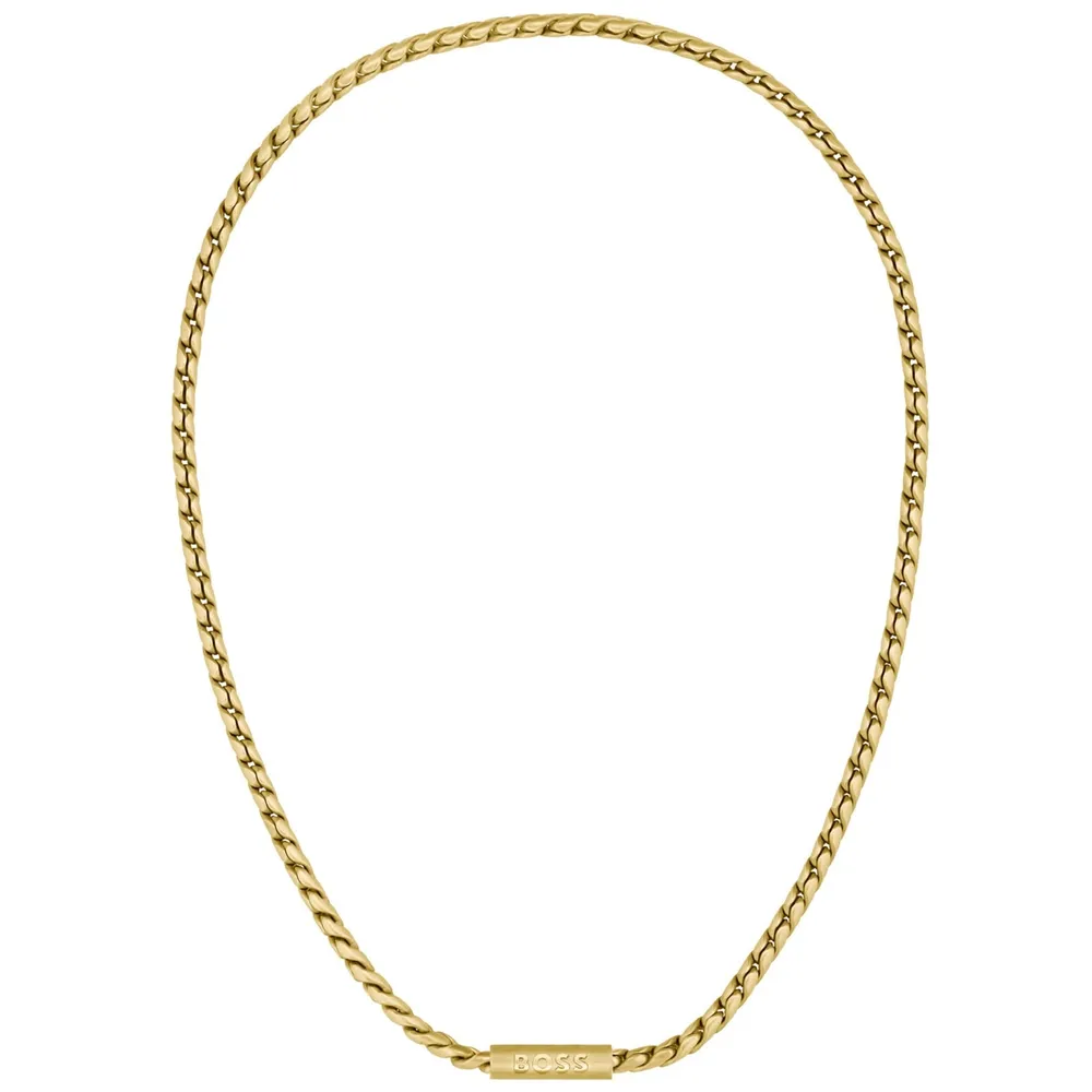 Boss Gents BOSS Doran Yellow Gold Coloured Chain Link Necklace