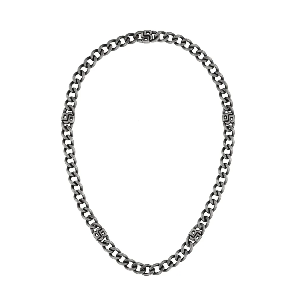 Boss Gents BOSS Double B Black Stainless Steel Link Necklace