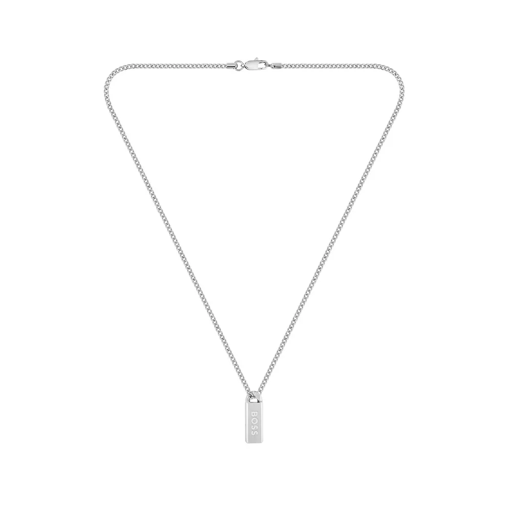 Boss Gents BOSS Kassy Stainless Steel & Black Enamel Pendant