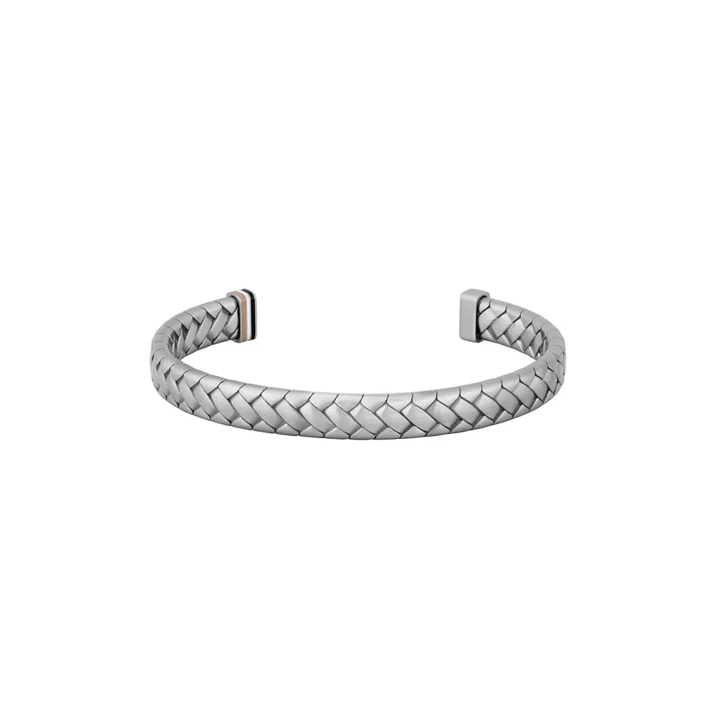 Boss Gents BOSS Tailored Stainless Steel Herringbone Cuff Bangle