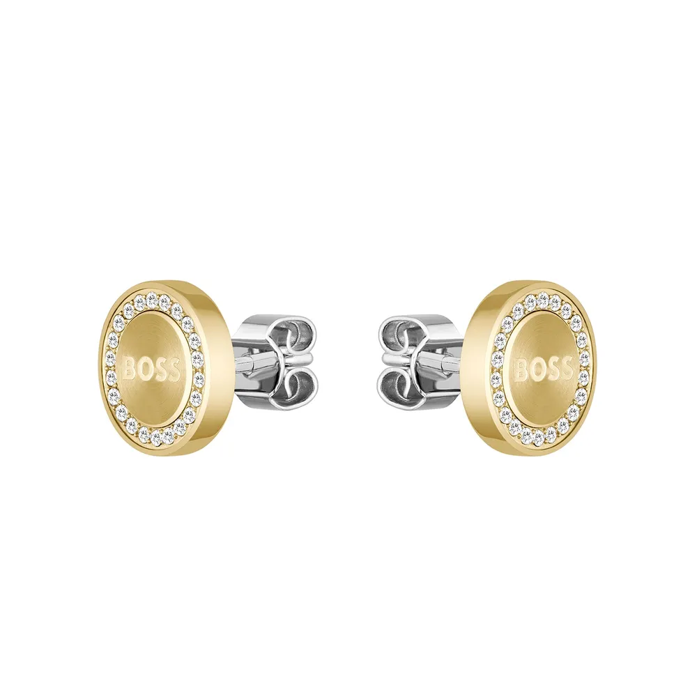 Boss Iona Gold Coloured Stud Earrings