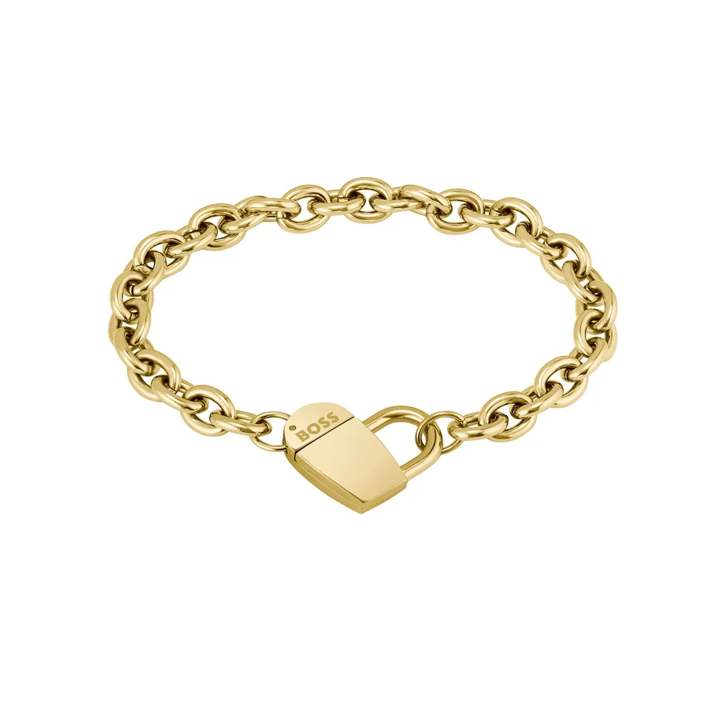 Boss Ladies BOSS Dinya Yellow Gold Coloured Heart Bracelet