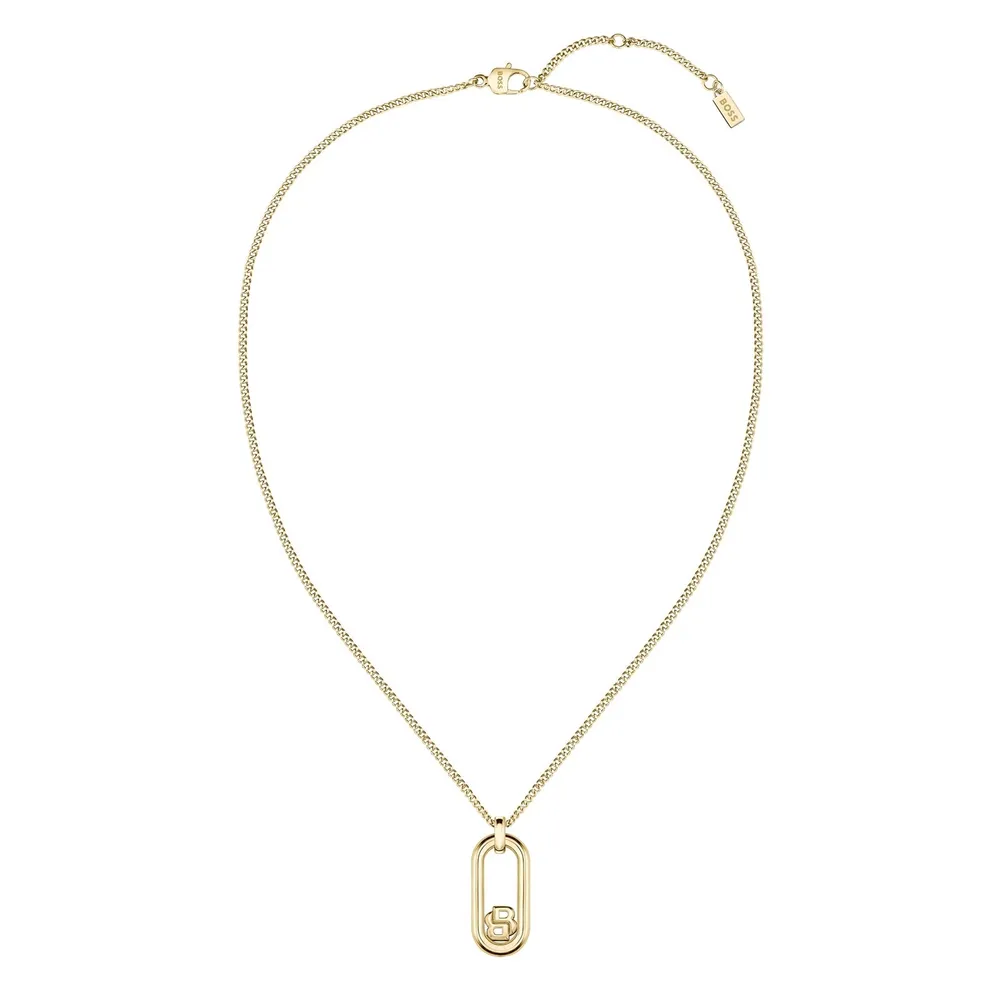 Boss Ladies BOSS Double B Yellow Gold Coloured Necklace