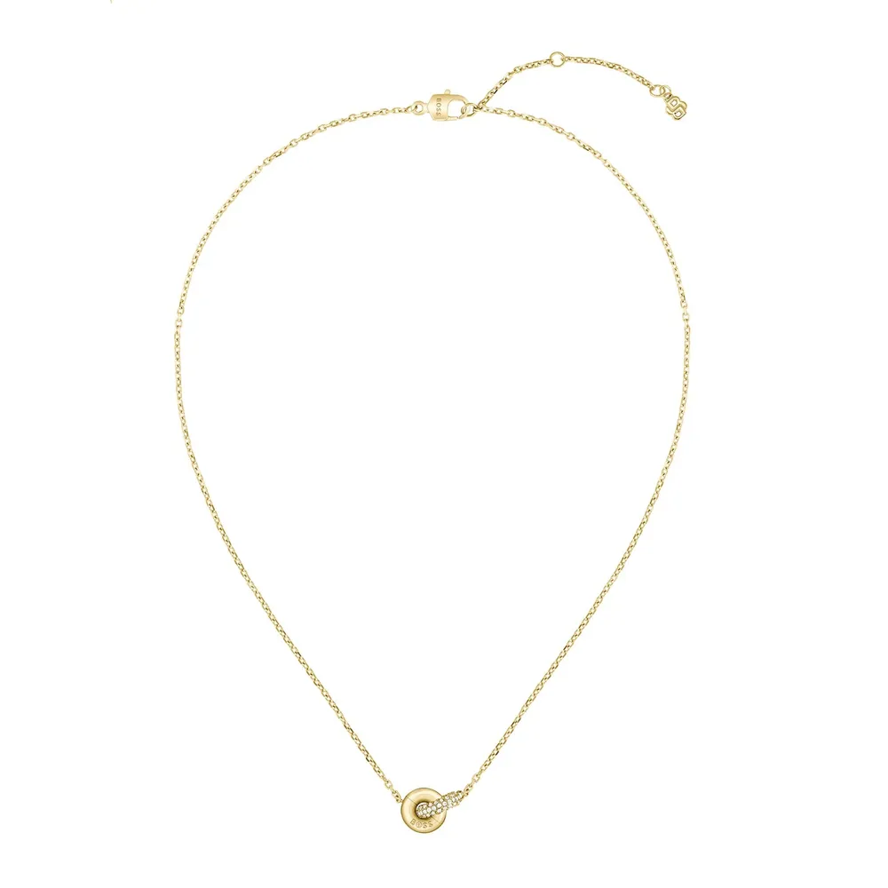 Boss Ladies BOSS Live Precious Yellow Gold Coloured Cubic Zirconia Pendant Necklace
