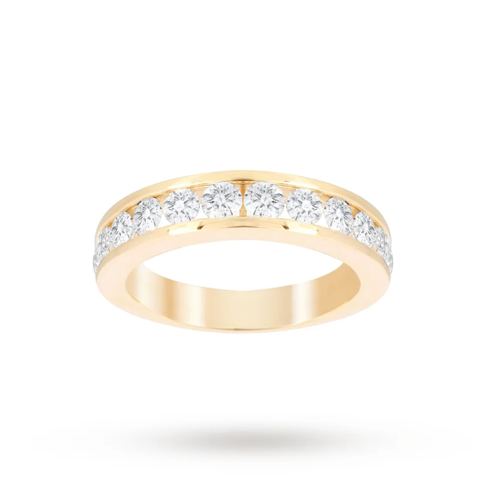 Brilliant Cut 1.00ct Channel Set Half Eternity Ring In 9ct Yellow Gold