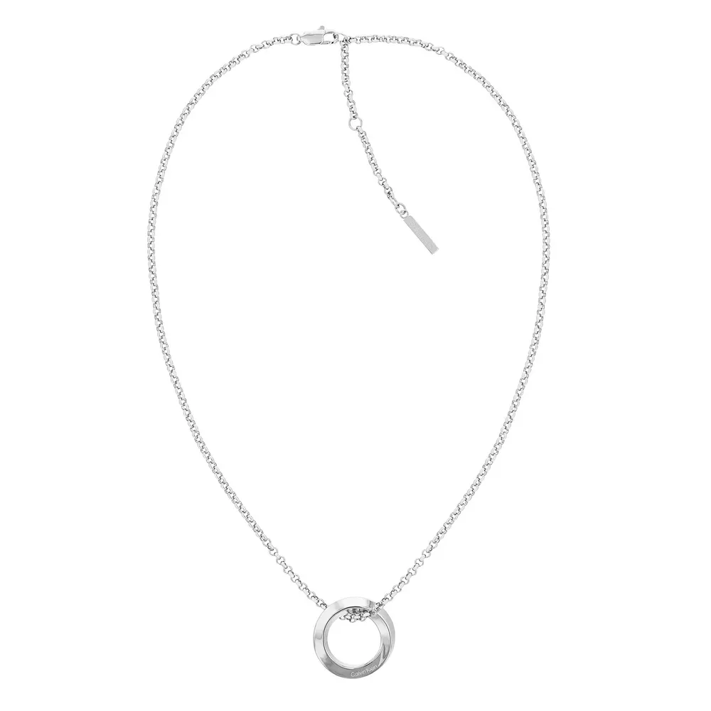 Calvin Klein Ladies Stainless Steel Twisted Ring Necklace