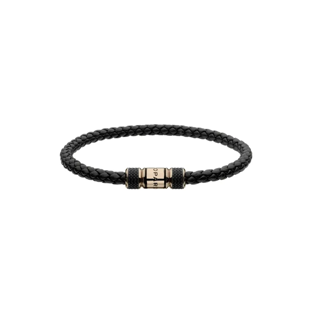 Chopard Classic Racing Bracelet In Black Lambskin And Rose Gold Toned Metal