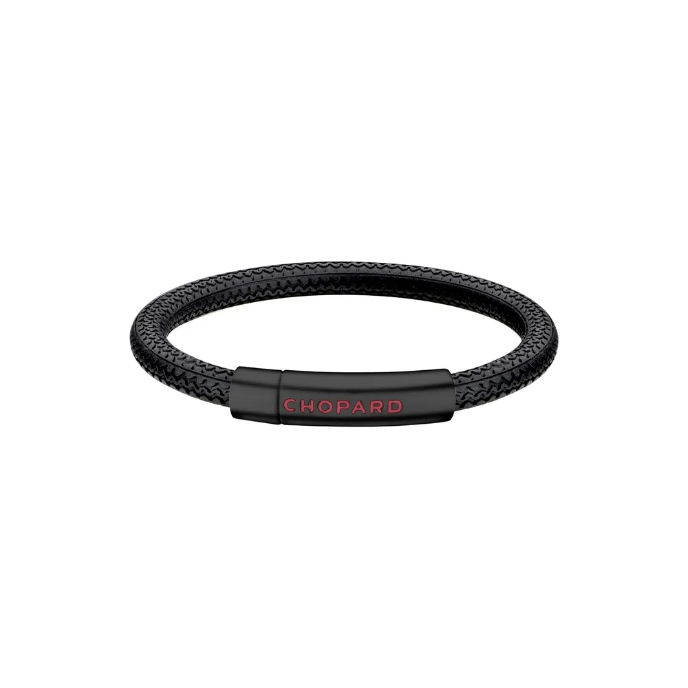 Chopard Classic Racing Bracelet In Black Rubber And Black Toned Metal