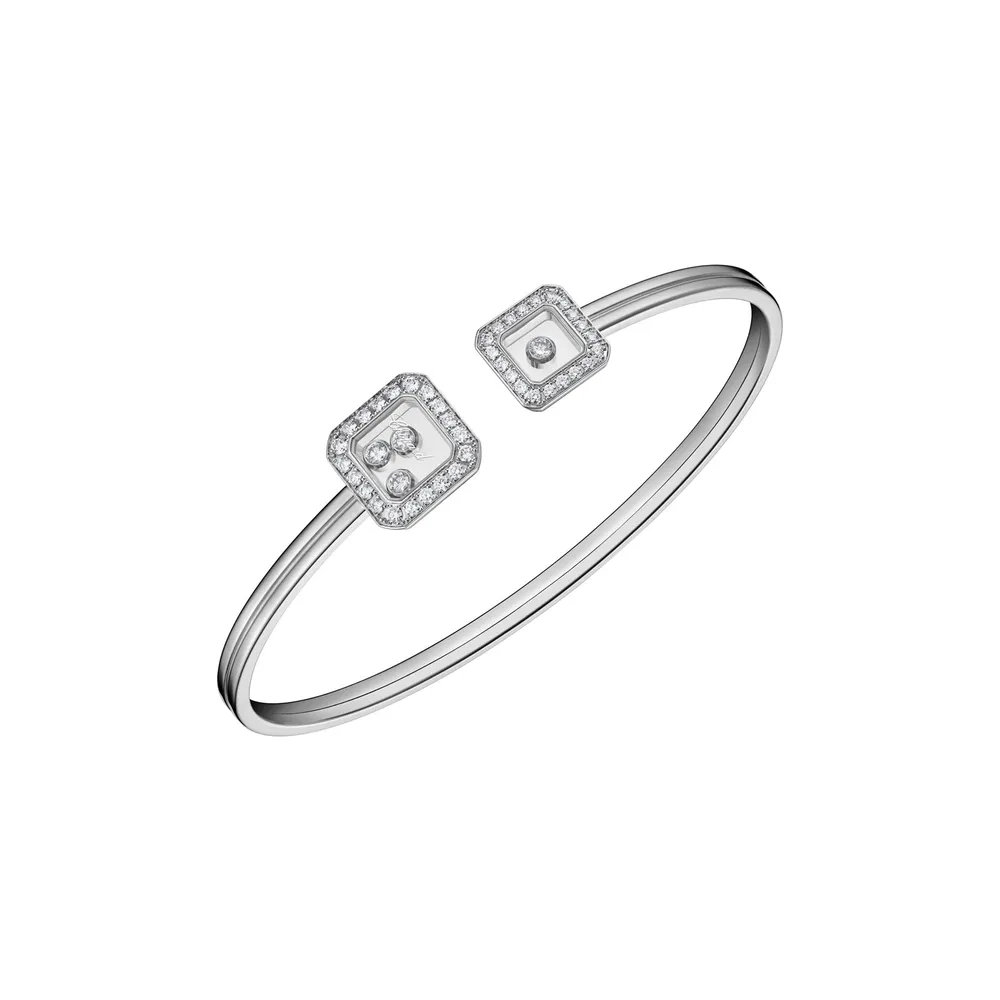Chopard Happy Diamonds Icons Bangle In Ethical 18ct White Gold With Diamonds - Size Medium