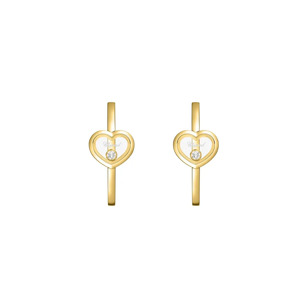 Chopard Happy Diamonds Icons Hoop Earrings In Ethical 18ct Yellow Gold With Diamonds