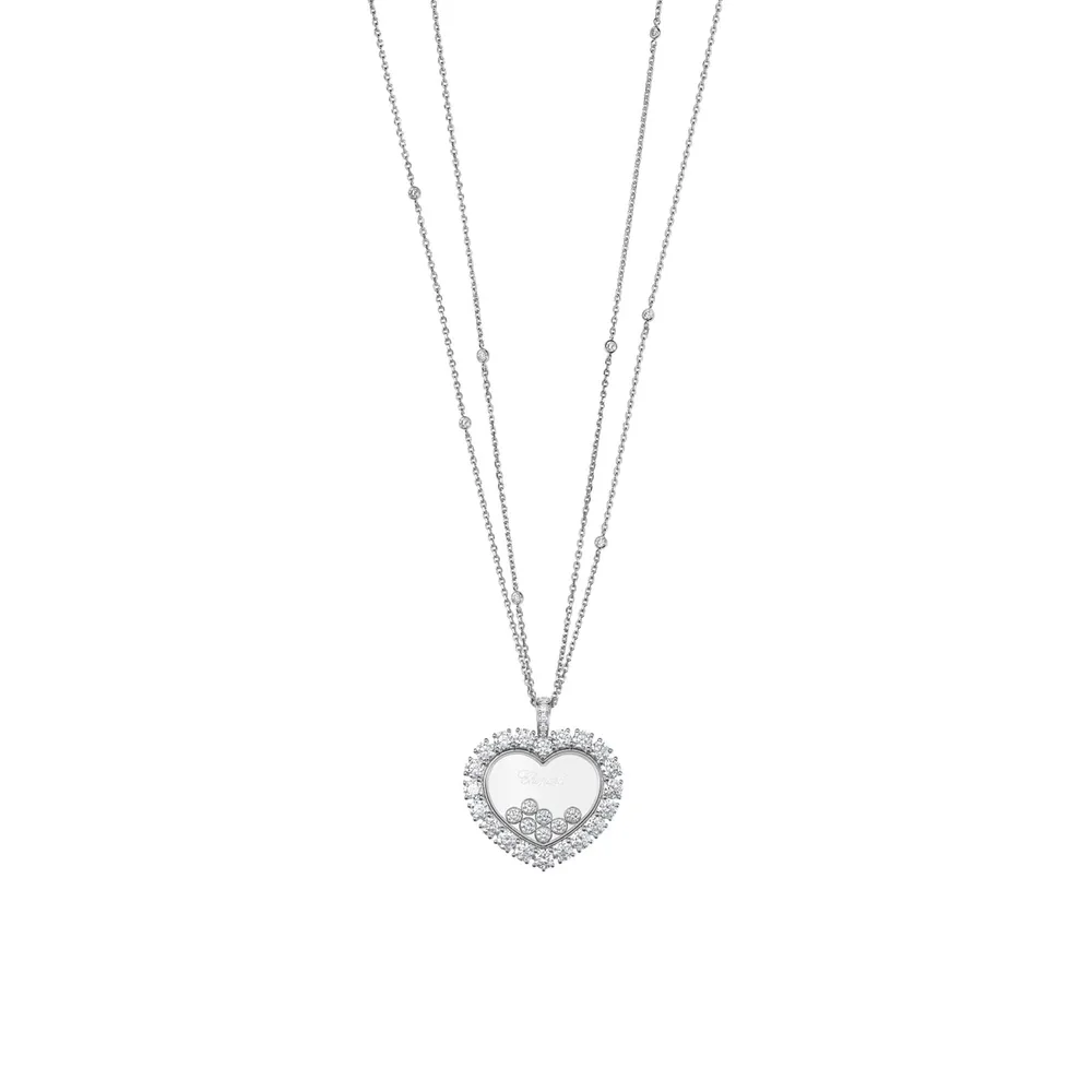 Chopard Happy Diamonds Icons Joaillerie Pendant In Ethical 18ct White Gold With Diamonds