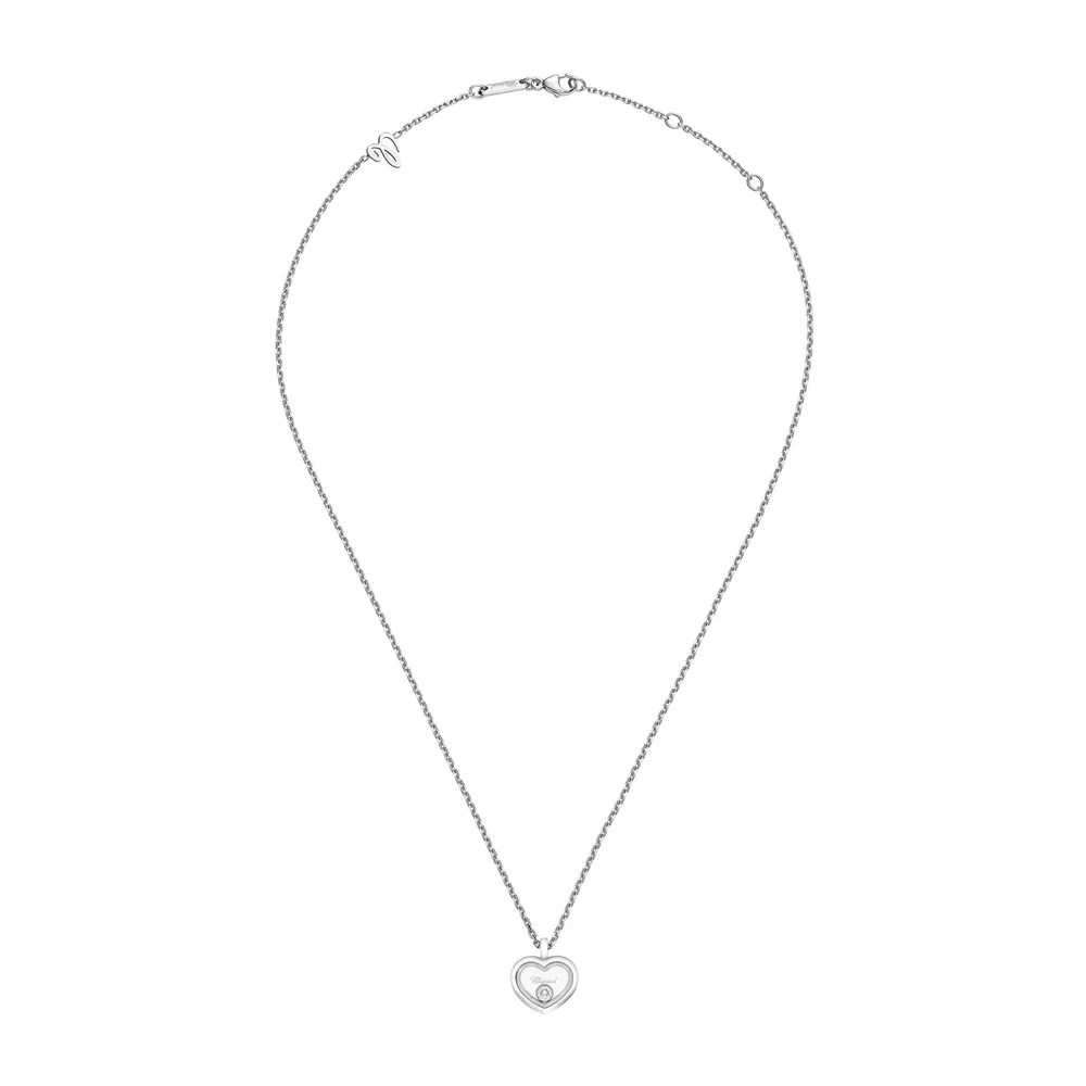 Chopard Happy Diamonds Icons Necklace In Ethical 18ct White Gold With Diamond