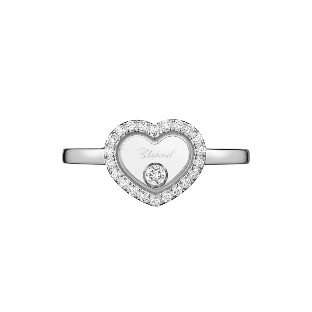 Chopard Happy Diamonds Icons Ring In Ethical 18ct White Gold With Diamond