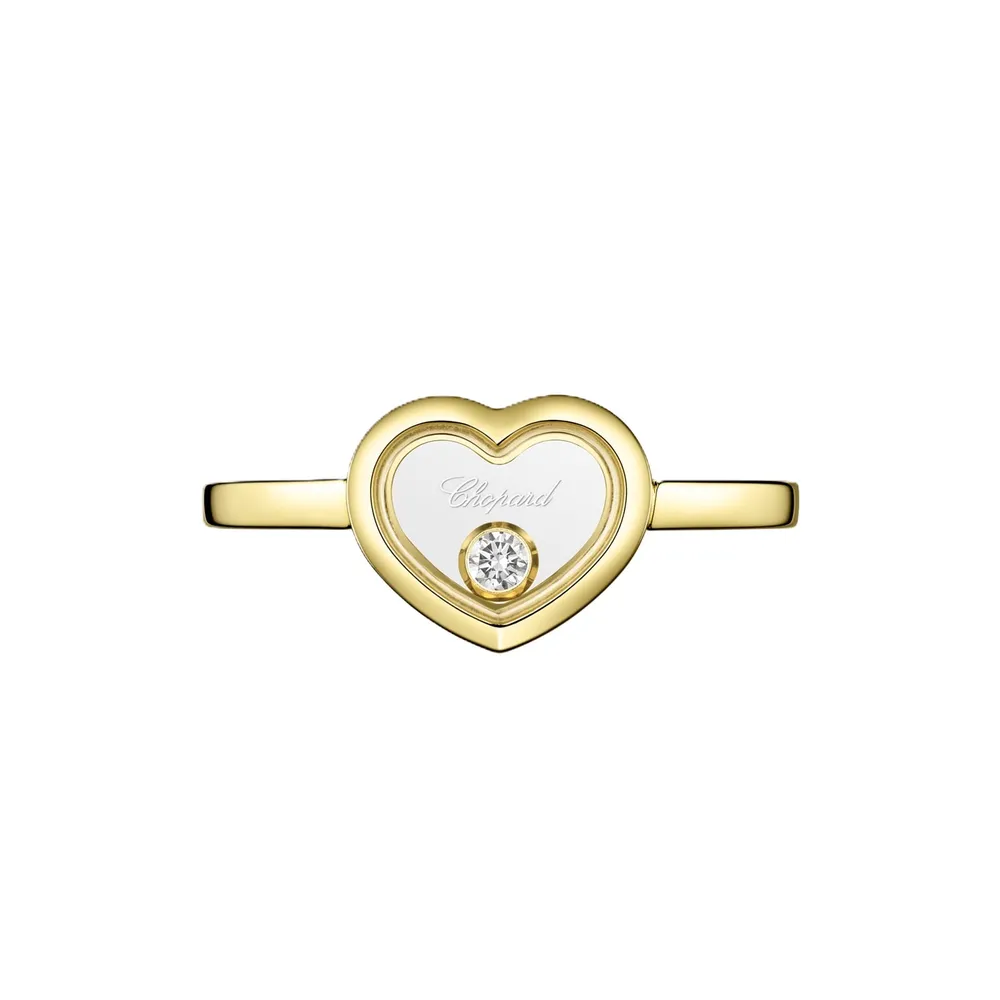 Chopard Happy Diamonds Icons Ring In Ethical 18ct Yellow Gold With Diamond
