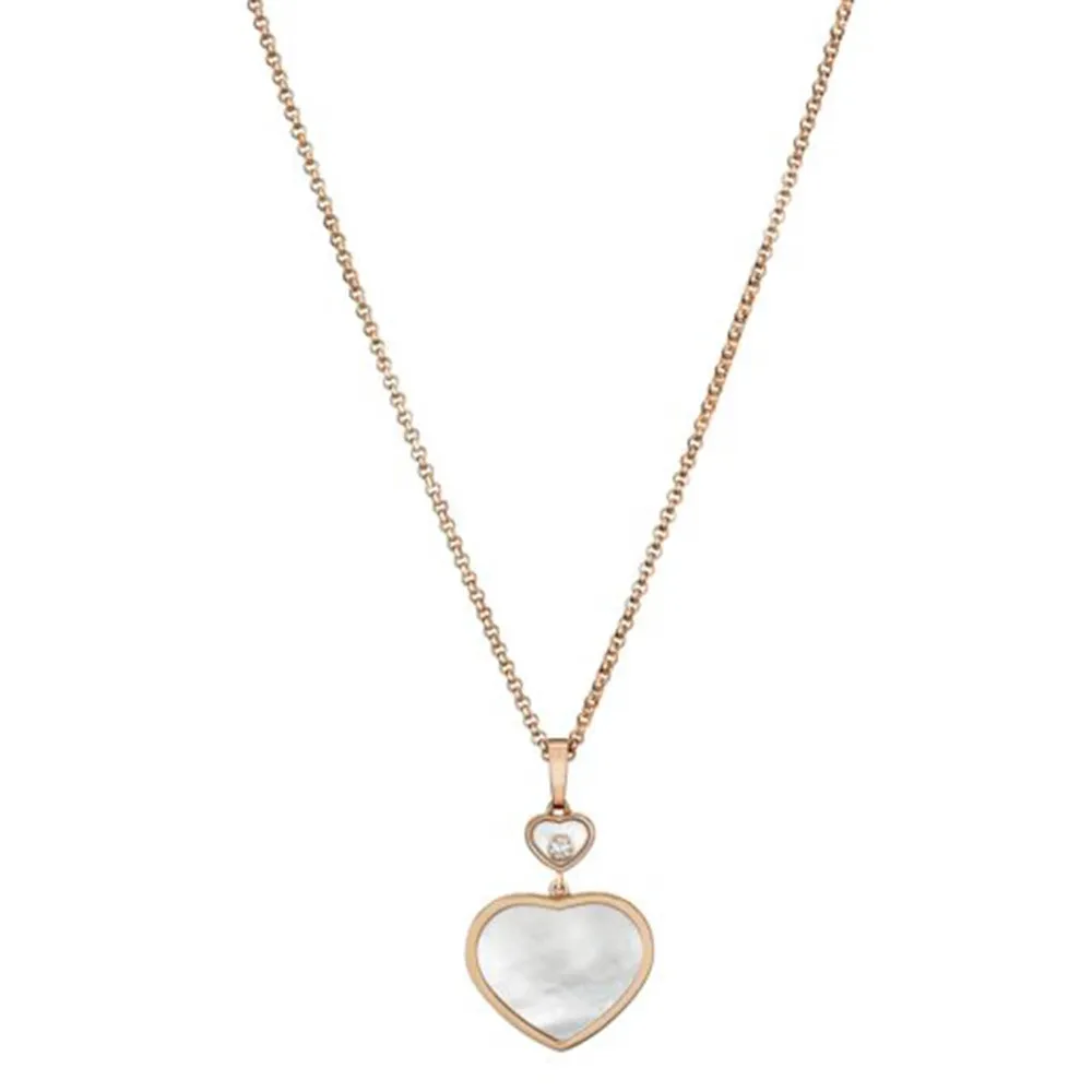 Chopard Happy Hearts 18ct Rose Gold Mother of Pearl Diamond Pendant