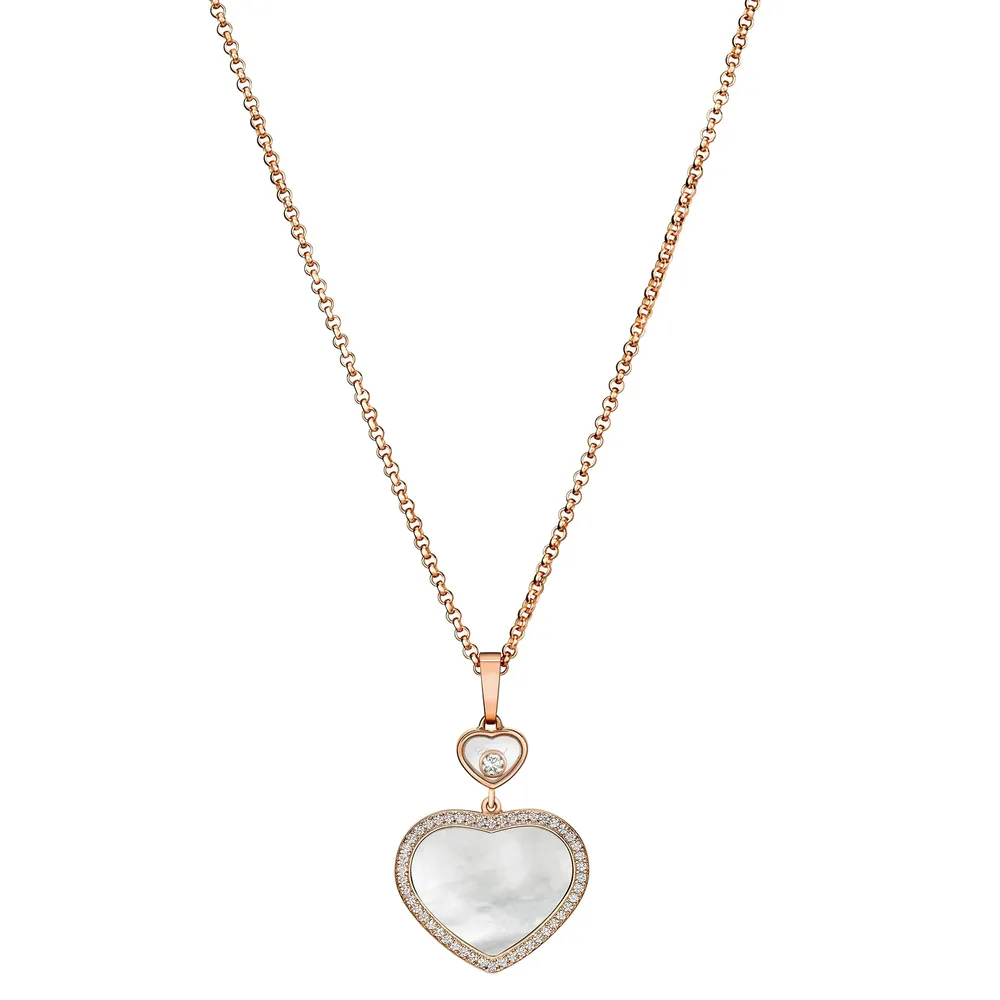 Chopard Happy Hearts Pendant, Ethical Rose Gold, Diamonds, Mother-of-Pearl