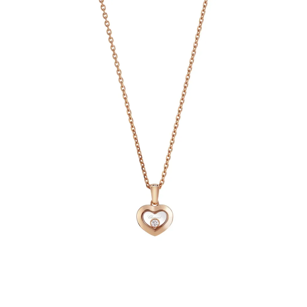 Chopard Happy Hearts Pendant In Ethical 18ct Rose Gold With Diamond