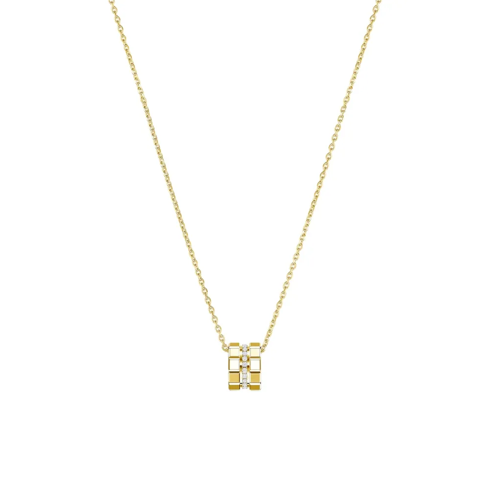 Chopard Ice Cube Pendant In Ethical 18ct Yellow Gold With Diamonds