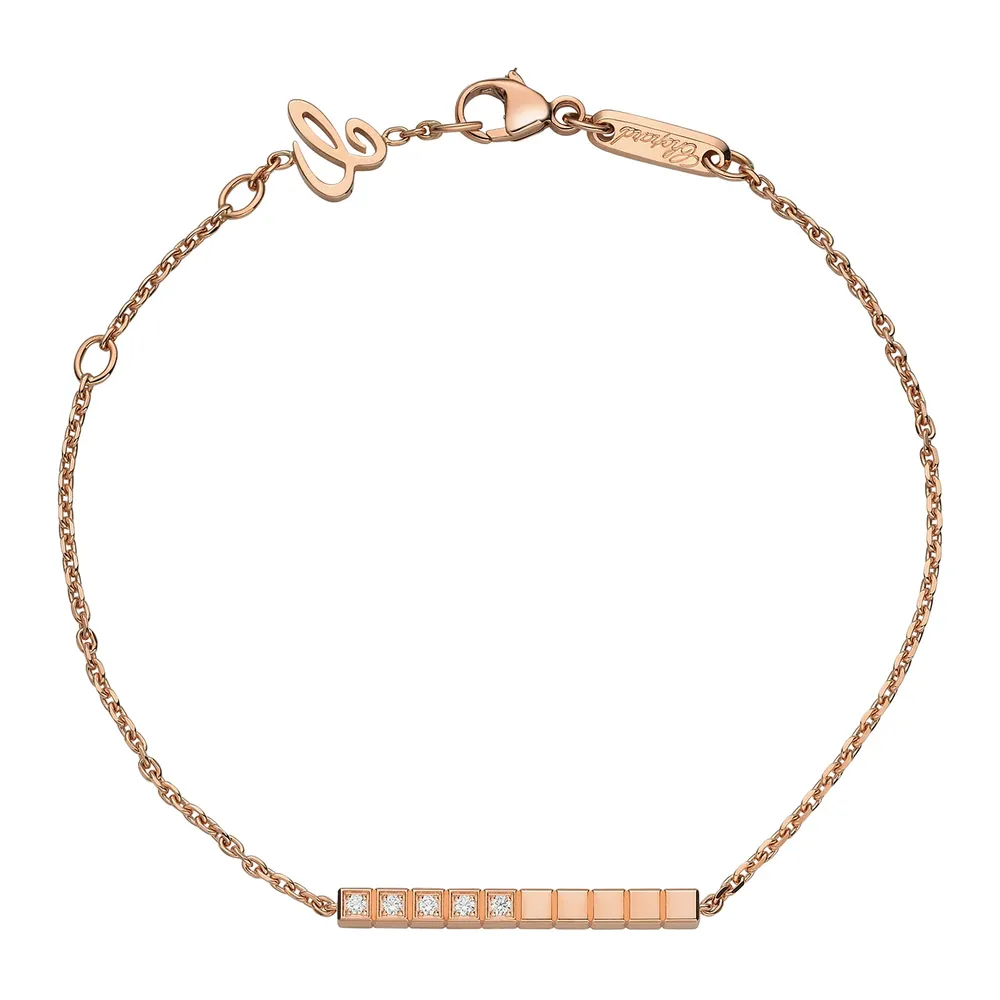 Chopard Ice Cube Pure Bracelet, Ethical Rose Gold, Half-Set Diamonds